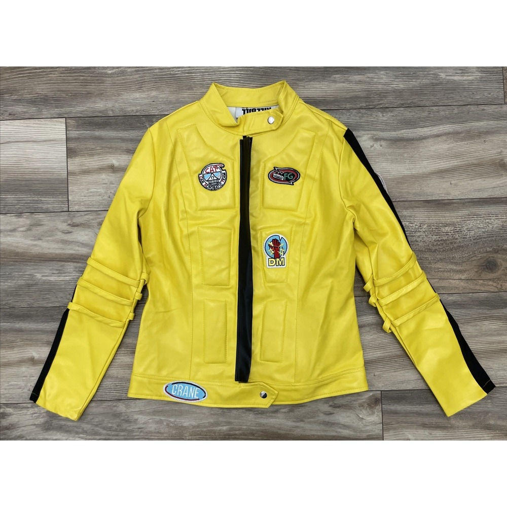 Kill Bill Vol I & II Miramax Uma Costume Jacket Faux Leather Yellow Cosplay M